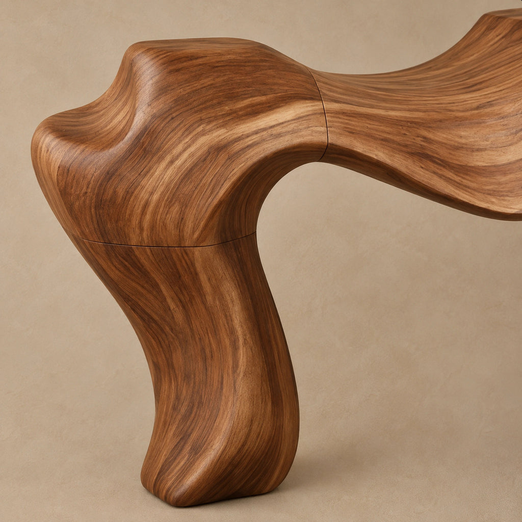 Luxury Sculpted Cantilever Console Table With Curved Leg For Entryway