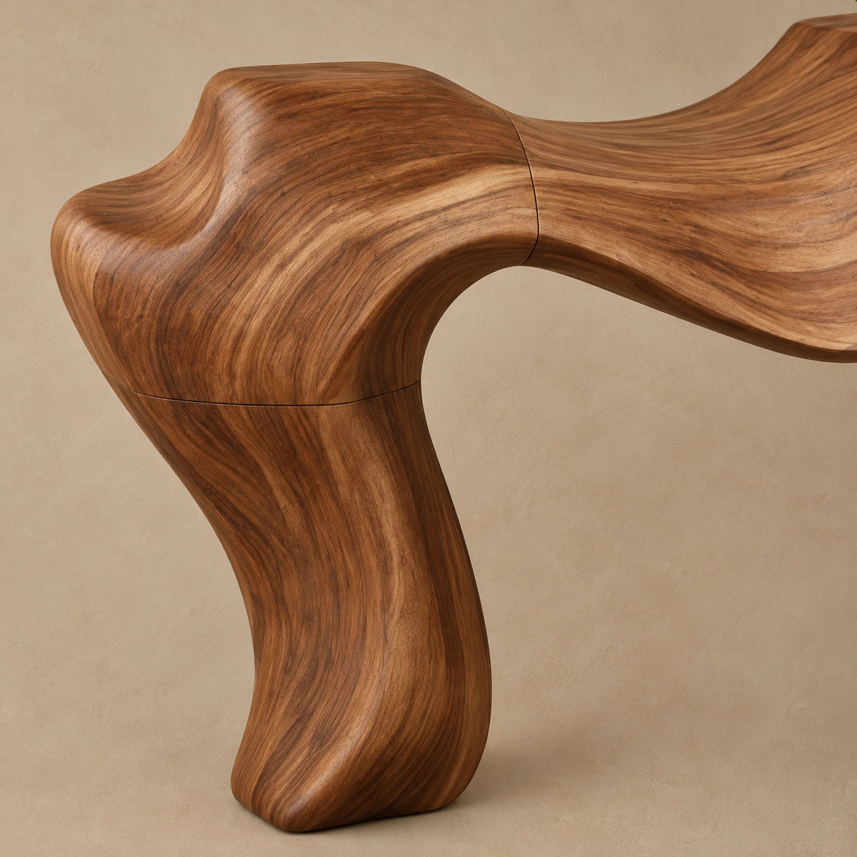 Luxury Sculpted Cantilever Console Table With Curved Leg For Entryway