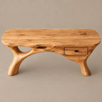 Mid Century Open Leg Console Table With Hidden Drawer For Entryway
