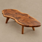 Minimalist Freeform Live Edge Coffee Table With Splayed Legs For Living Room
