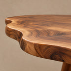 Minimalist Freeform Live Edge Coffee Table With Splayed Legs For Living Room