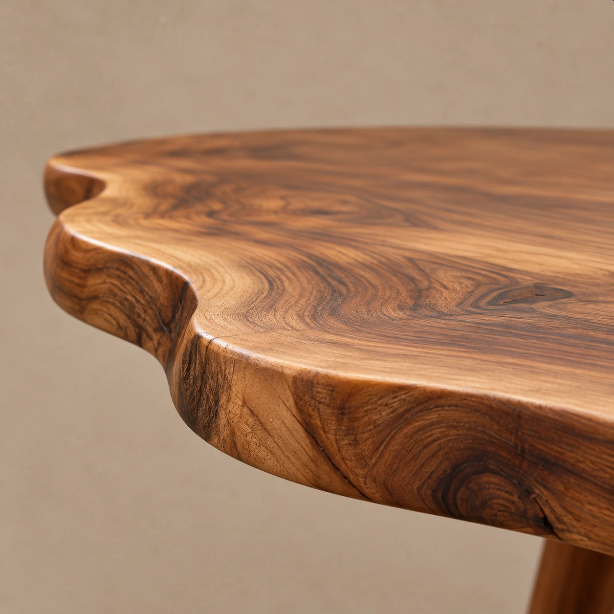 Minimalist Freeform Live Edge Coffee Table With Splayed Legs For Living Room