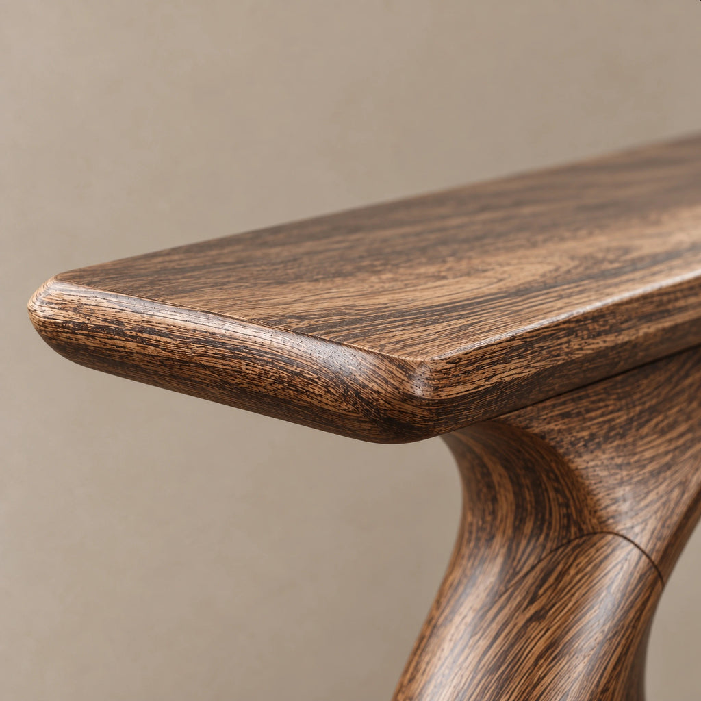 Minimalist Sculptural Console Table With Oval Loop Base For Living Room
