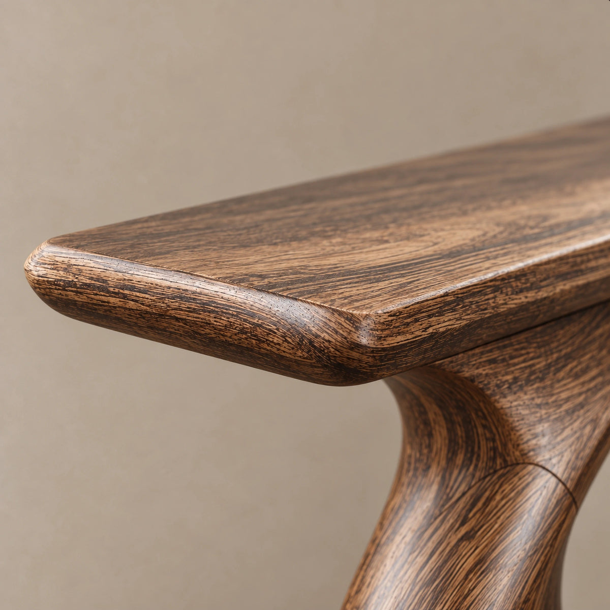 Minimalist Sculptural Console Table With Oval Loop Base For Living Room