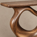 Minimalist Sculptural Console Table With Oval Loop Base For Living Room