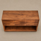 Minimalist Solid Wood Console Table With 6 Drawers For Entryway