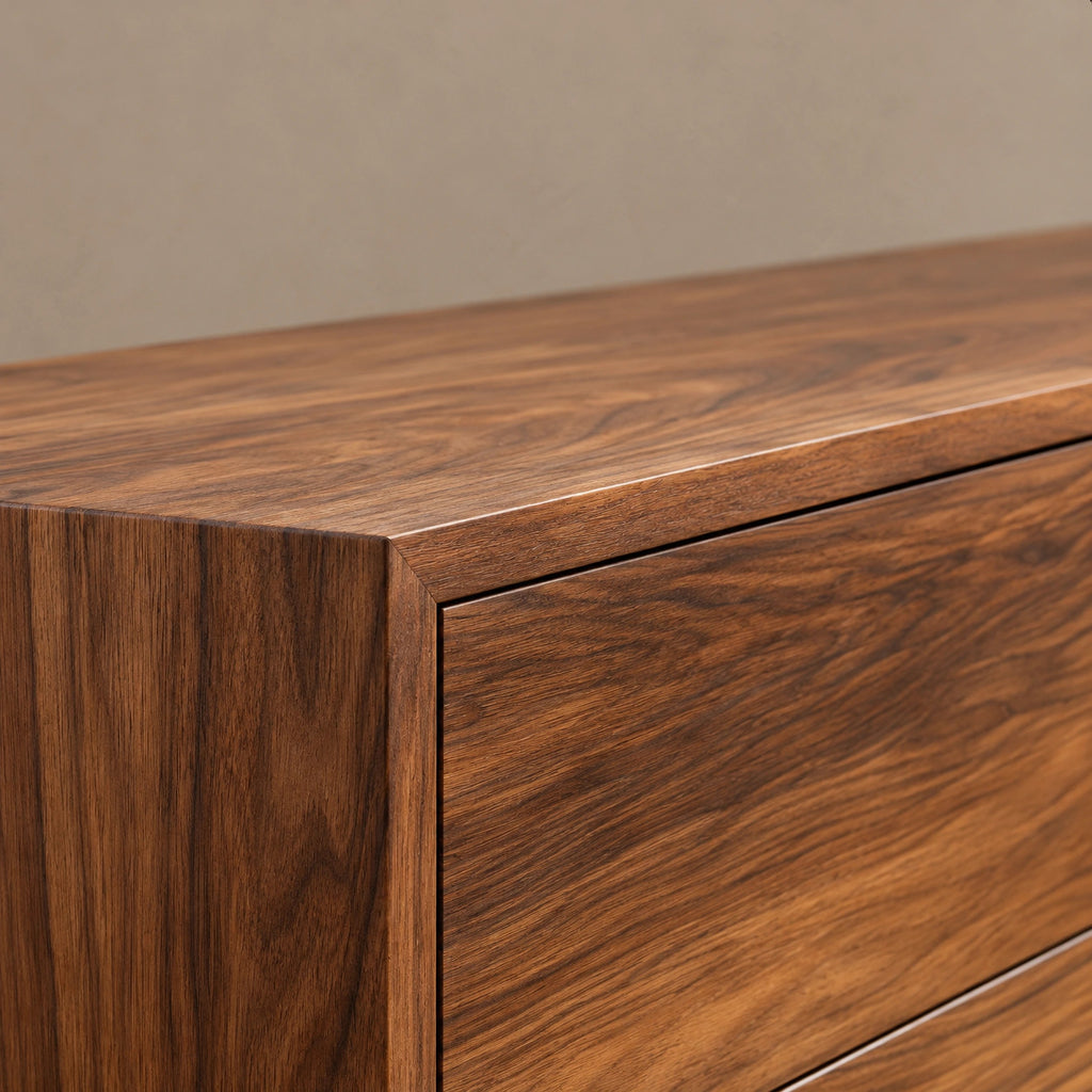 Minimalist Solid Wood Console Table With 6 Drawers For Entryway