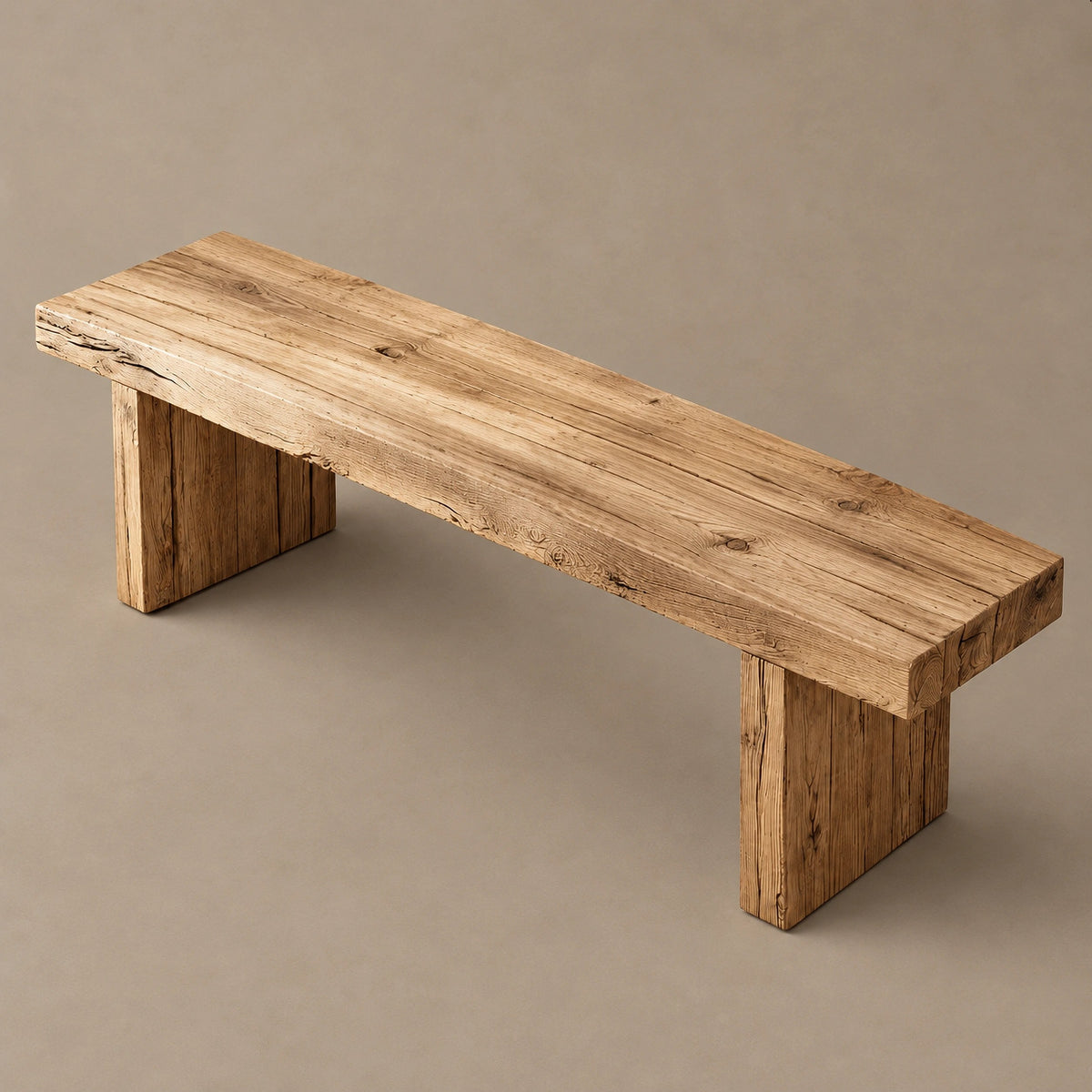 Minimalist Solid Wood Entryway Bench With Block Legs