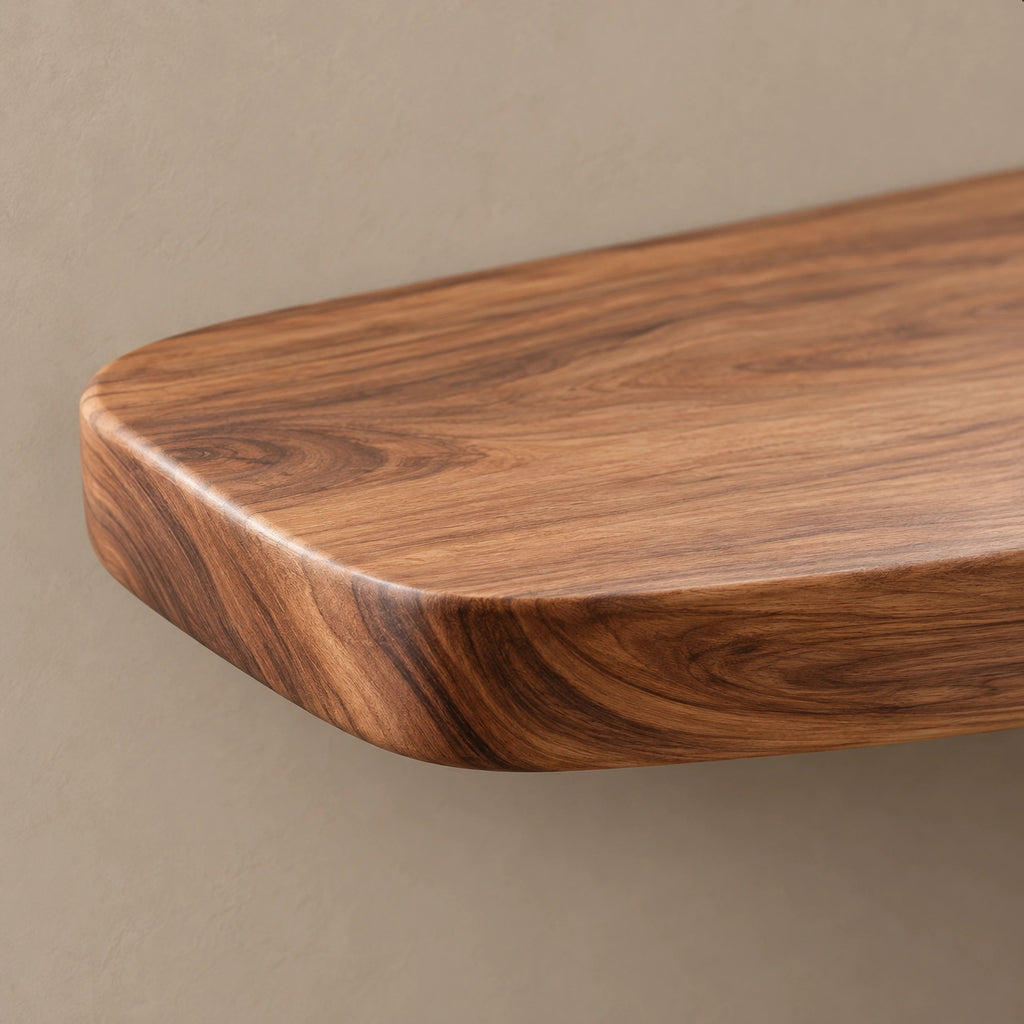 Minimalist Wave Base Console Table With Floating Top For Entryway