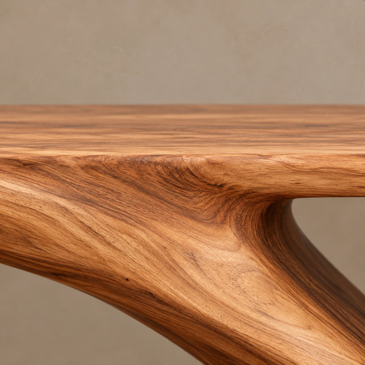 Modern Curved Console Table With Open Bookshelves For Living Room