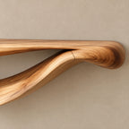 Modern Floating Console Table With Sculpted Wave Profile For Living Room