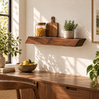 Contemporary Floating Wall Shelf With Angled Ends For Kitchen