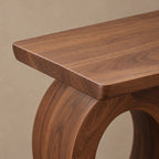 Modern Flowing Wood Console Table With Loop Base For Entryway