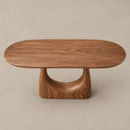 Modern Pedestal Console Table With Oval Cutout Base For Entryway