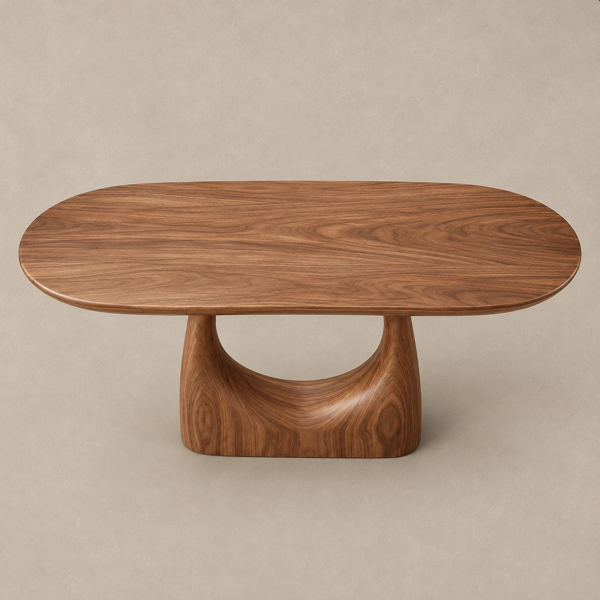Modern Pedestal Console Table With Oval Cutout Base For Entryway