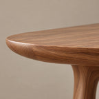 Modern Pedestal Console Table With Oval Cutout Base For Entryway