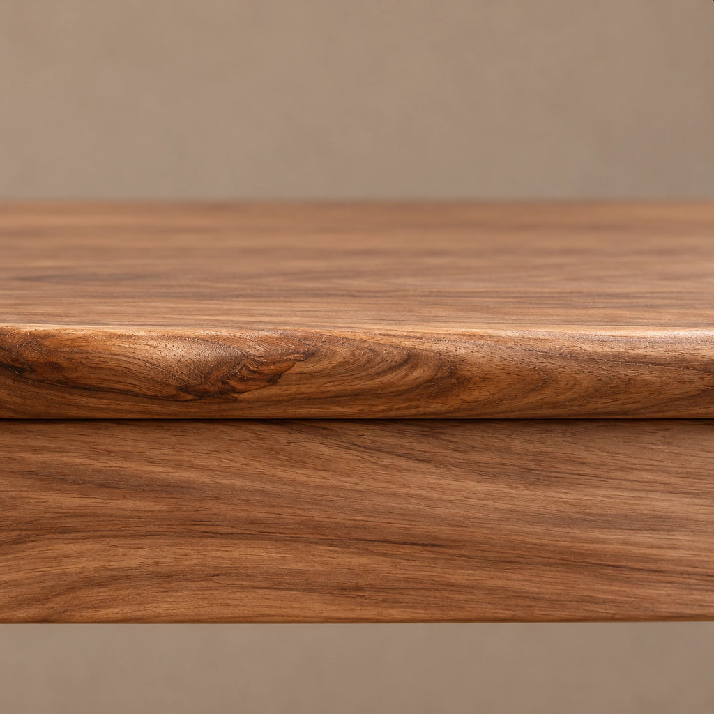 Modern Solid Wood Console Table With Curved Y Base For Hallway
