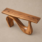 Modern Wave Base Console Table With Flowing Ribbon Leg For Entryway