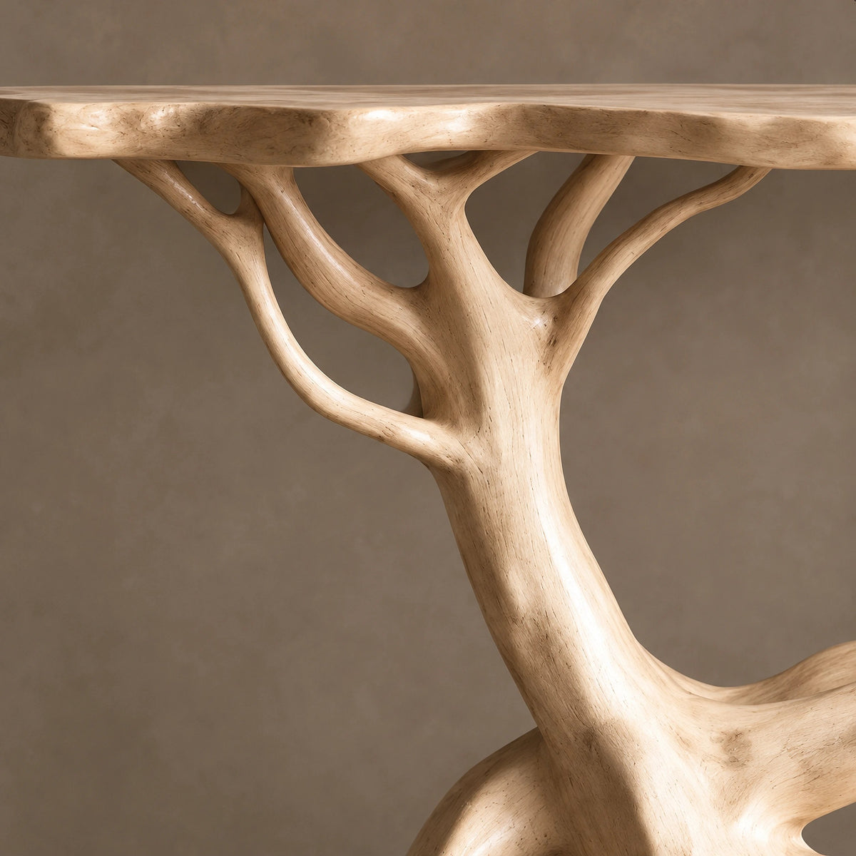 Nature Inspired Branch Console Table With Open Base For Entryway