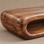 Organic Capsule Coffee Table With Open Storage Tunnel For Living Room