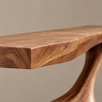 Organic Curved Console Table With Z Shaped Base For Living Room
