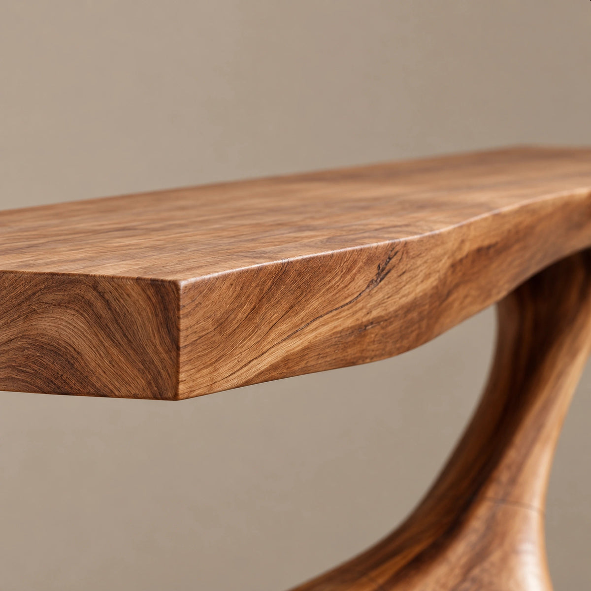 Organic Curved Console Table With Z Shaped Base For Living Room