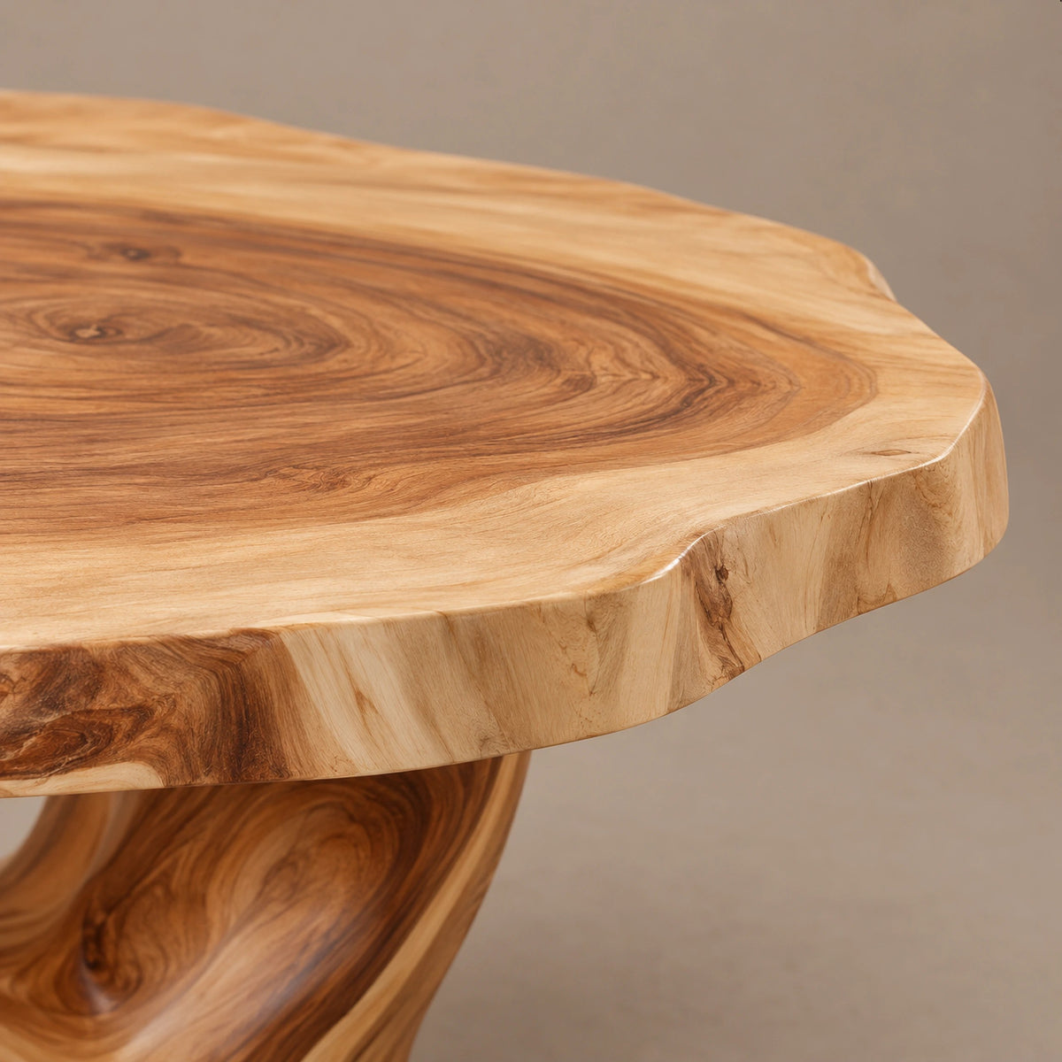 Organic Driftwood Coffee Table With Sculpted Root Base For Living Room