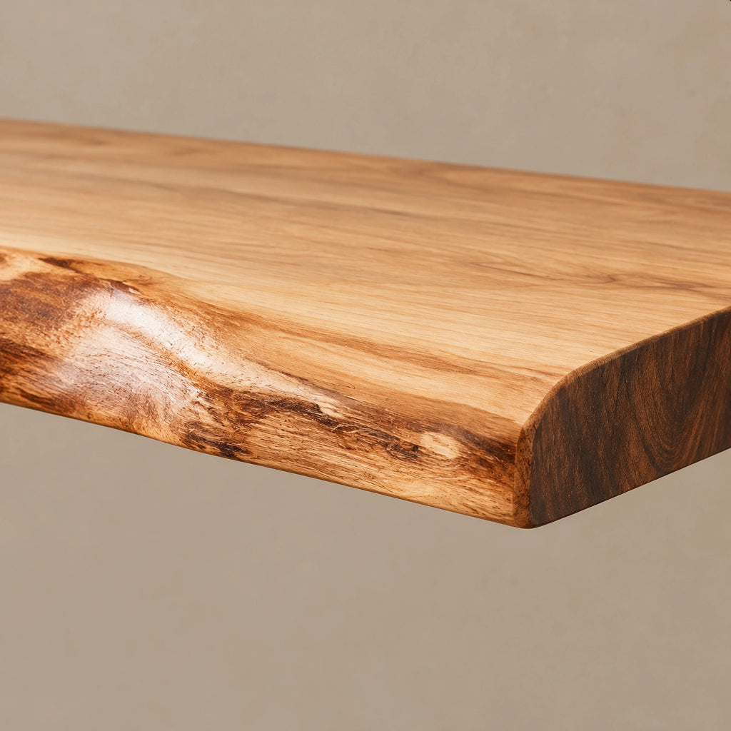 Organic Live Edge Console Table With Gnarled Trunk Base For Entryway