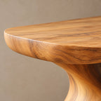 Organic Sculptural Console Table With Swooping Pedestal For Entryway