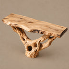 Organic Wall Mounted Console Table With Root Bracket Base For Entryway