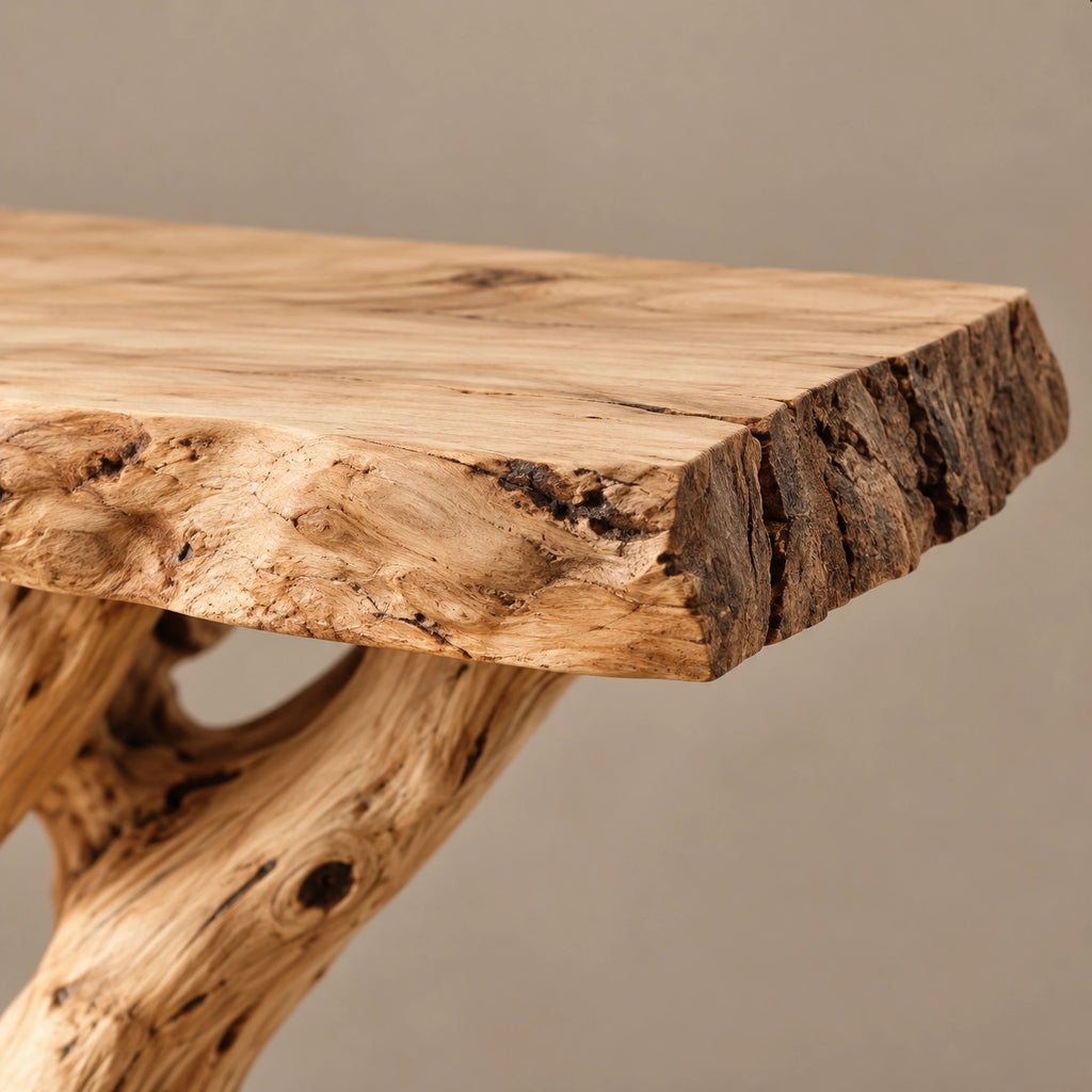 Organic Wall Mounted Console Table With Root Bracket Base For Entryway