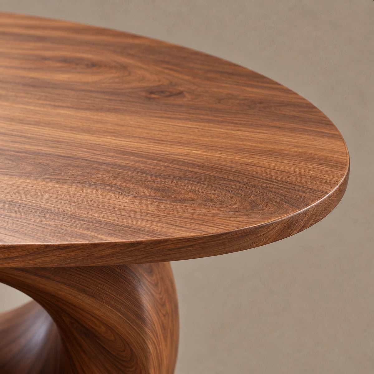 Sculptural Oval Coffee Table With Infinity Loop Base For Living Room