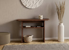 Solid Wood Two-Tier Console Table with Lower Shelf for Entryway Storage