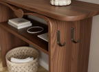 Solid Wood Two-Tier Console Table with Lower Shelf for Entryway Storage