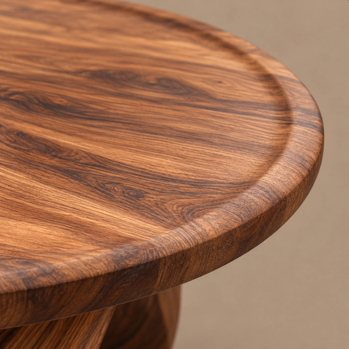 Modern Round Coffee Table With Crossed Wave Base For Living Room