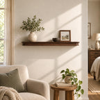 Minimalist Floating Wall Shelf Set With Thick Beam Profile For Bedroom