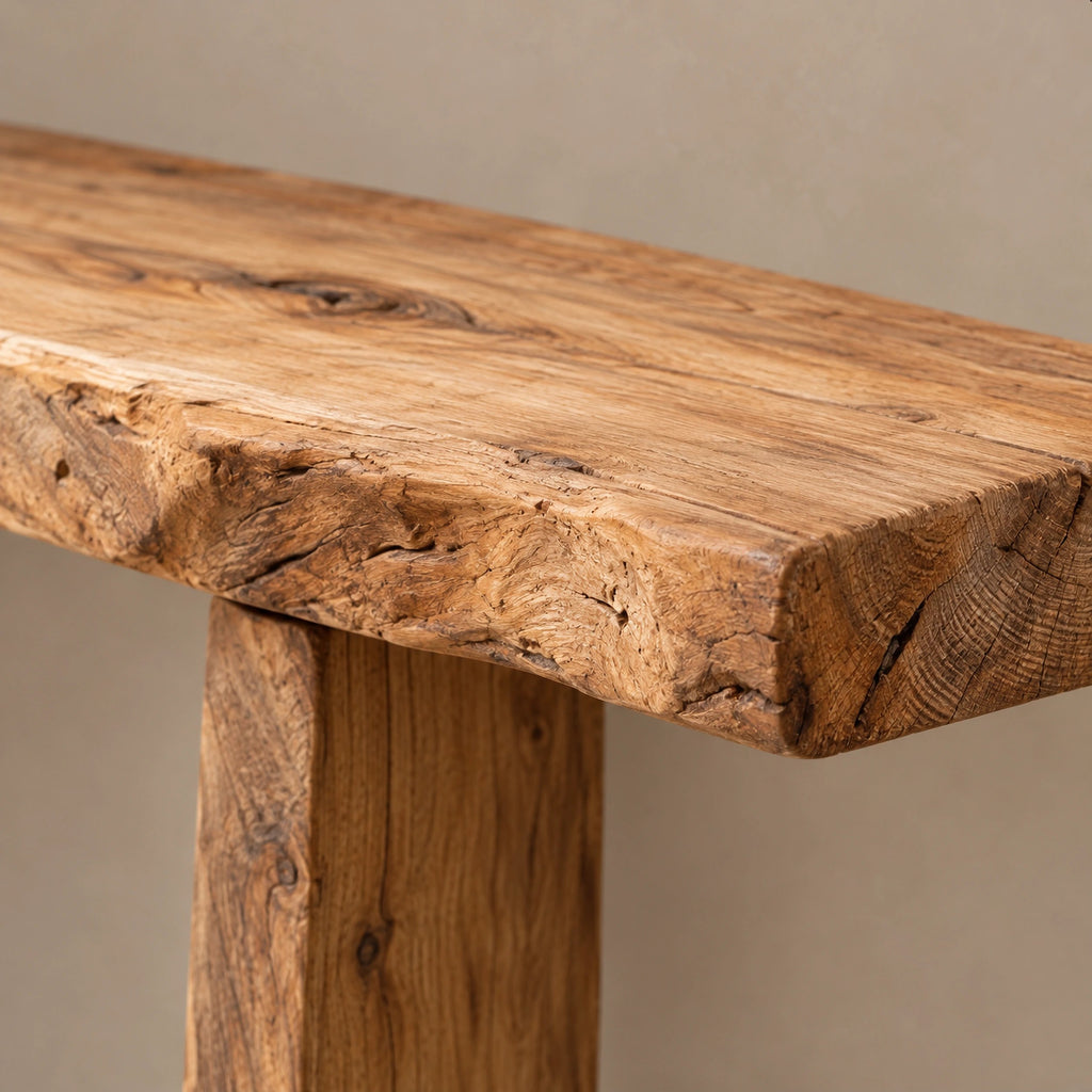 Farmhouse Console Table With Plank Legs For Entryway