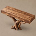 Rustic Tree Root Console Table With 3 Drawers For Entryway And Office
