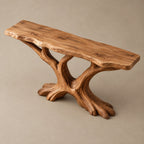 Rustic Tree Root Console Table With Branching Base For Living Room
