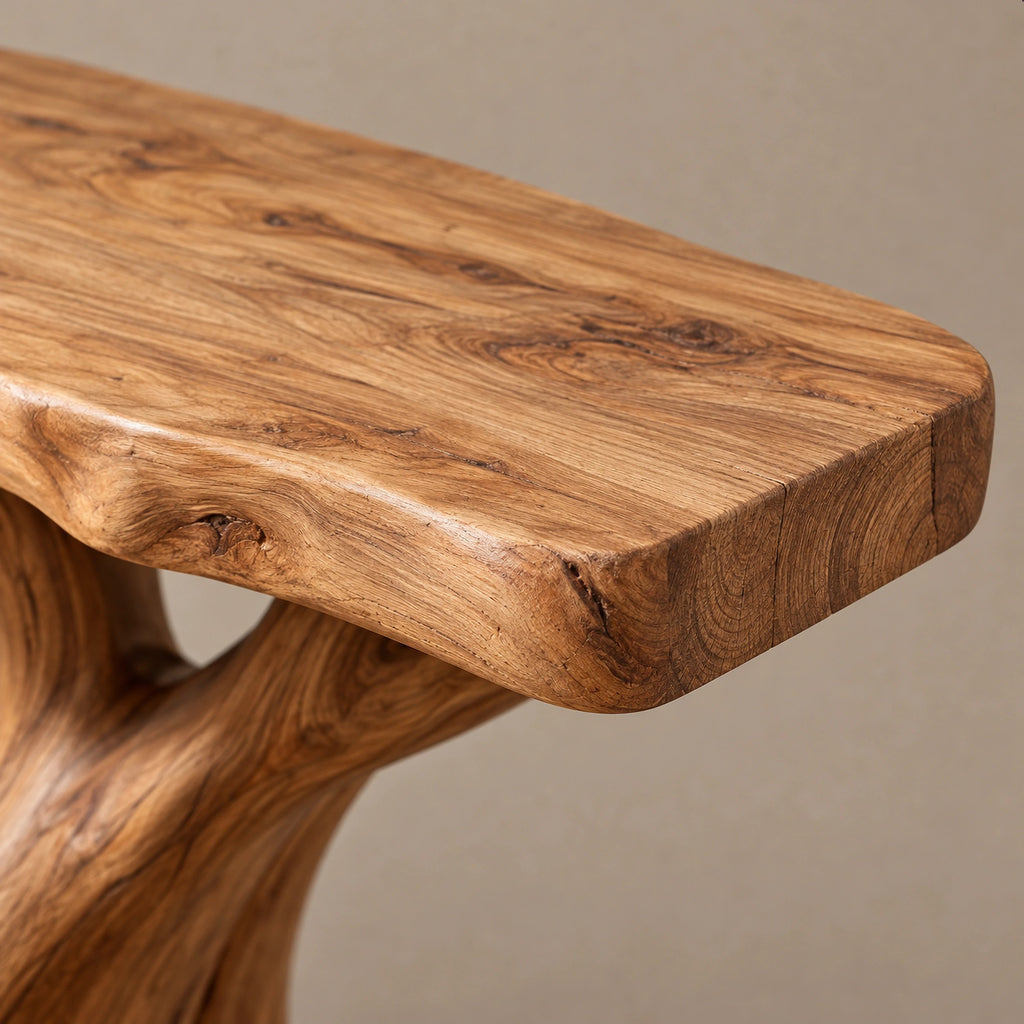 Rustic Tree Root Console Table With Branching Base For Living Room