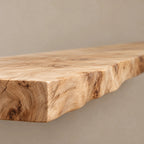 Rustic Tree Trunk Console Table With Live Edge Top For Entryway