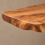 Contemporary Console Table With Carved Organic Pedestal For Bedroom