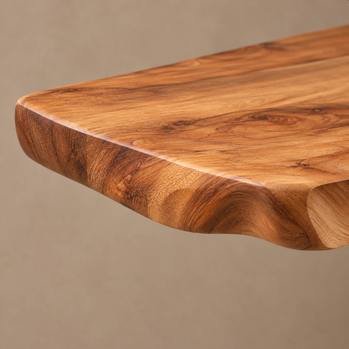 Contemporary Console Table With Carved Organic Pedestal For Bedroom