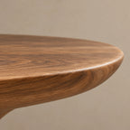 Contemporary Sculptural Console Table With Carved Oval Base For Entryway