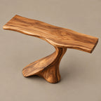 Sculptural Live Edge Console Table With Swooping S Curve Base For Entryway