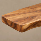Sculptural Live Edge Console Table With Swooping S Curve Base For Entryway