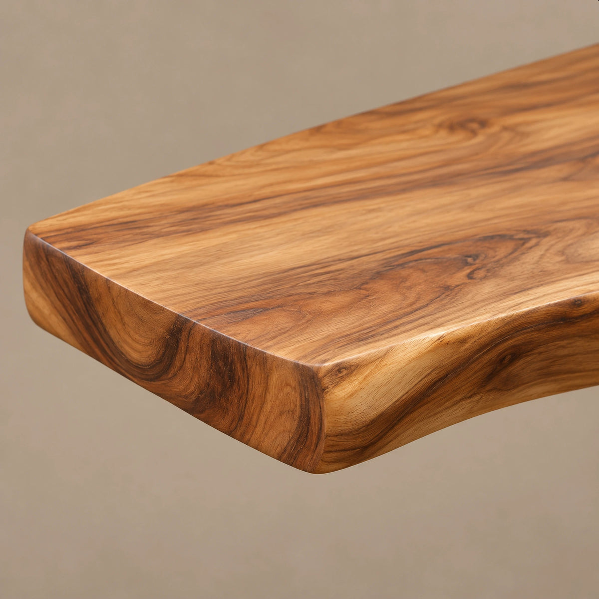 Sculptural Live Edge Console Table With Swooping S Curve Base For Entryway