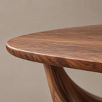 Sculptural Oval Coffee Table With Wave Base For Living Room