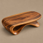 Organic Oval Coffee Table With Flowing Ribbon Base For Living Room