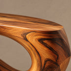 Sculptural Wave Wood Console Table With Curling Ribbon Base For Entryway